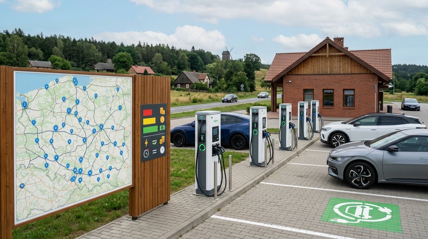 Stacje ładowania samochodów elektrycznych w Polsce: mapa i koszty